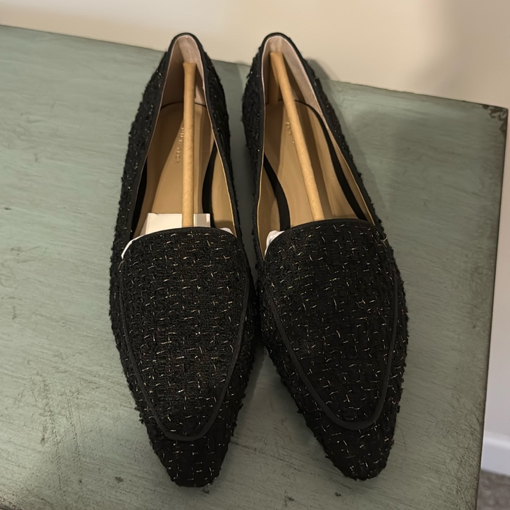 Ann Taylor Molly Tweed Nip Toe flat Missy shoe 8.5 never worn